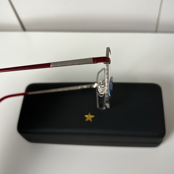 NWT Elton John Fashion Glasses Red and Silver Frame - Picture 7 of 9